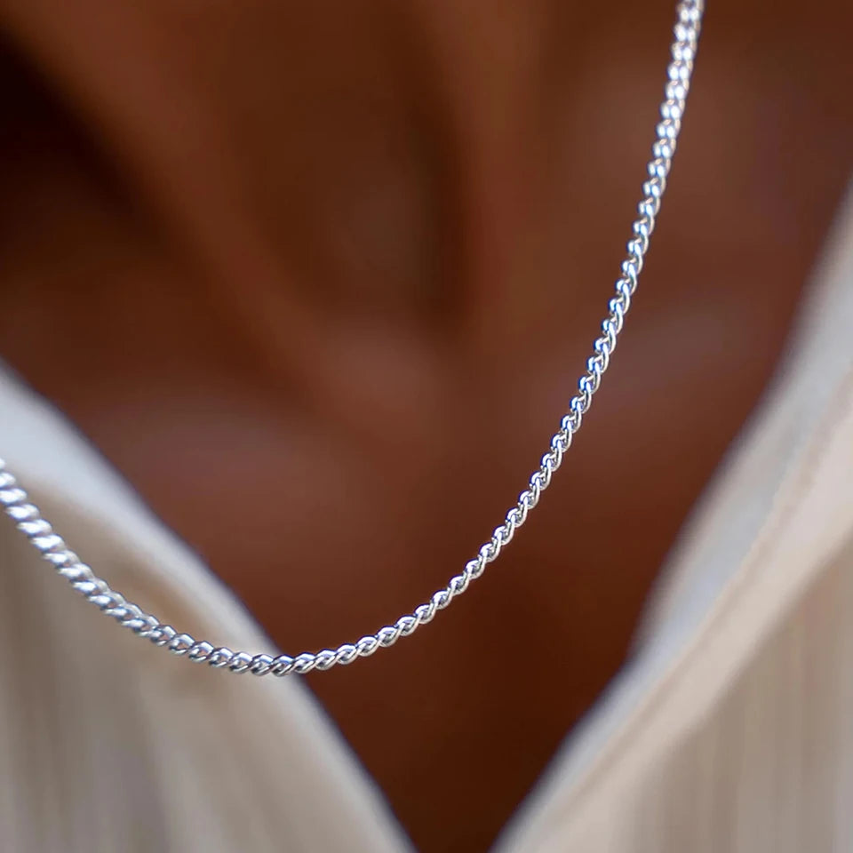 Classique Square Chain Necklace - Or Blanc