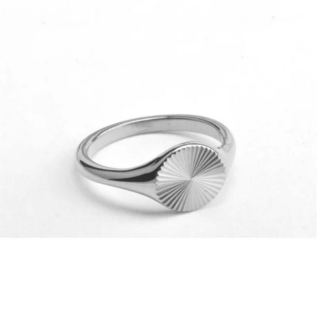 Waves Ring - Or Blanc