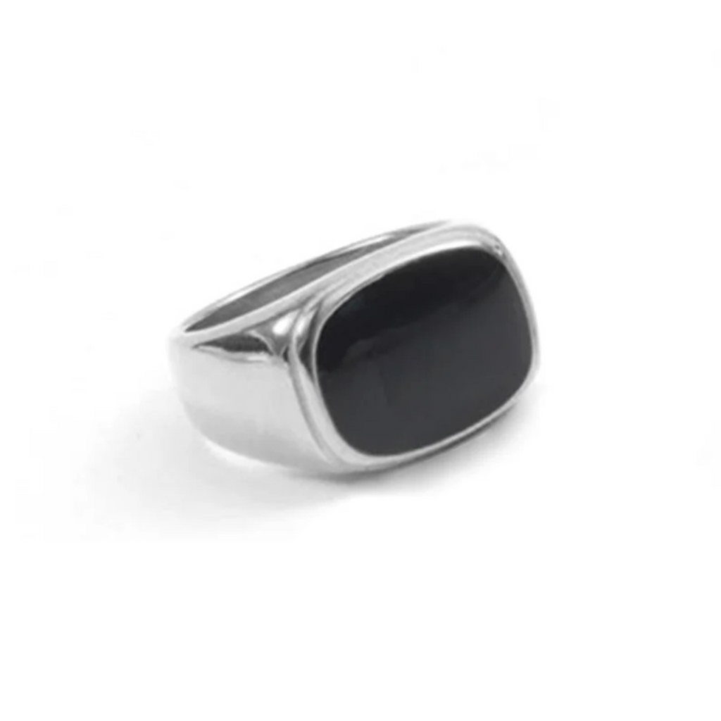 Black S Ring - Or Blanc