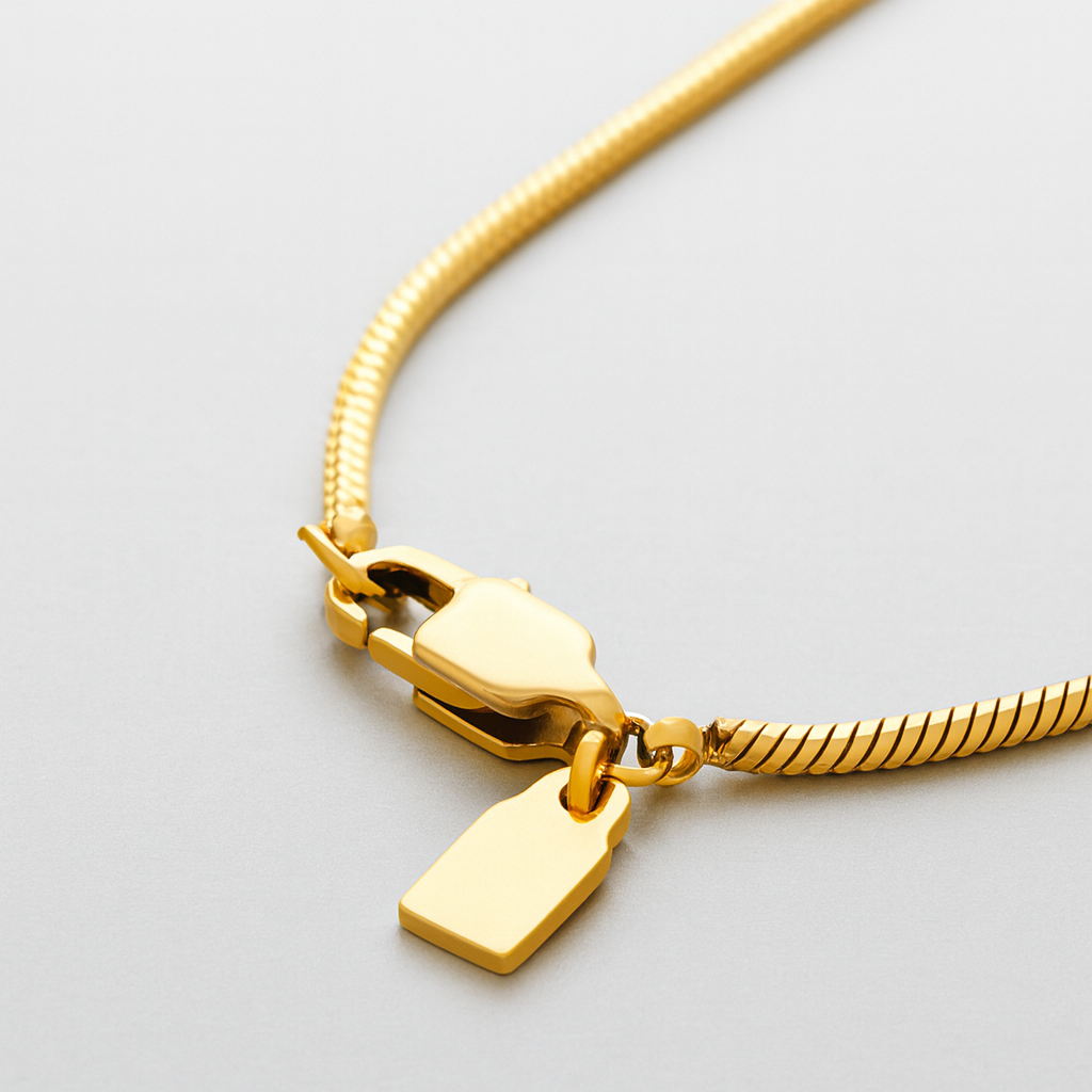Serpent Square Chain Necklace - Or