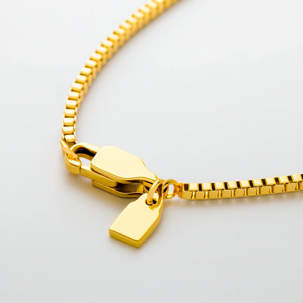 Carré Square Chain Necklace - Or