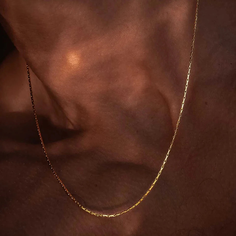 Royale Square Chain Necklace - Or