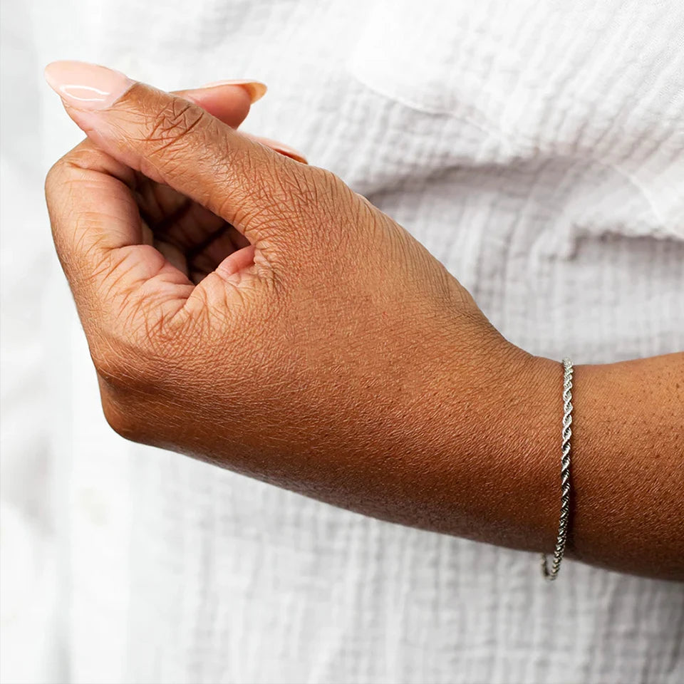 Corde Bracelet - Or Blanc