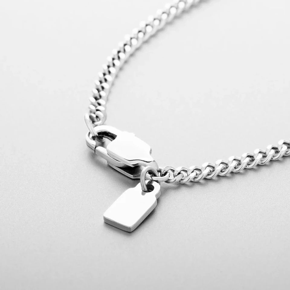 Classique Square Chain Necklace - Or Blanc