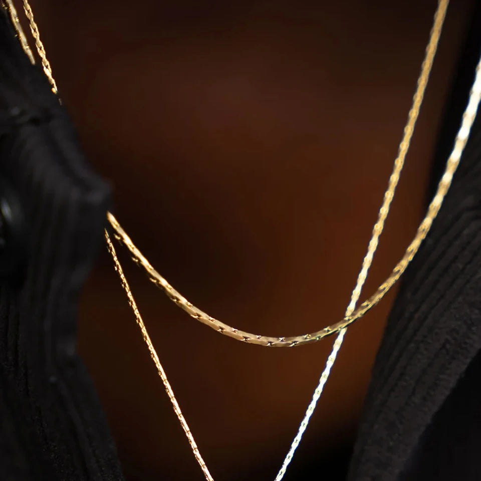 Royale Square Chain Necklace - Or