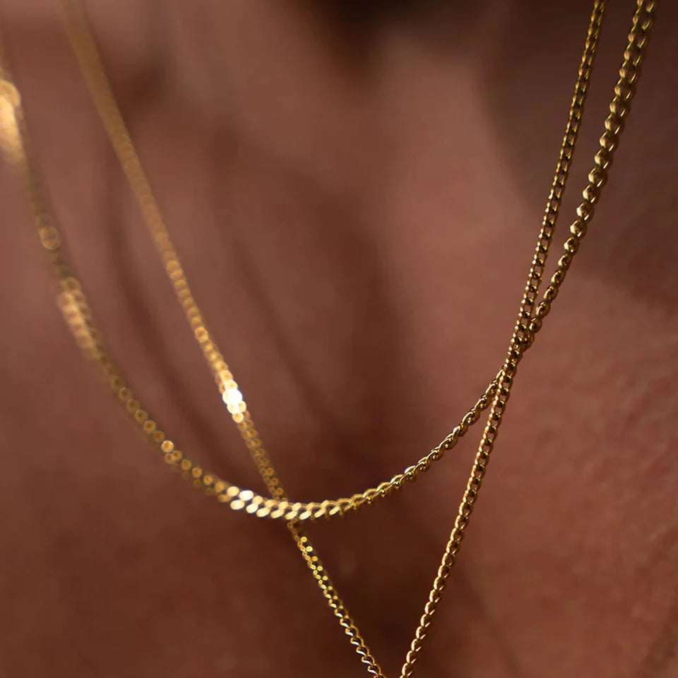 Classique Square Chain Necklace - Or