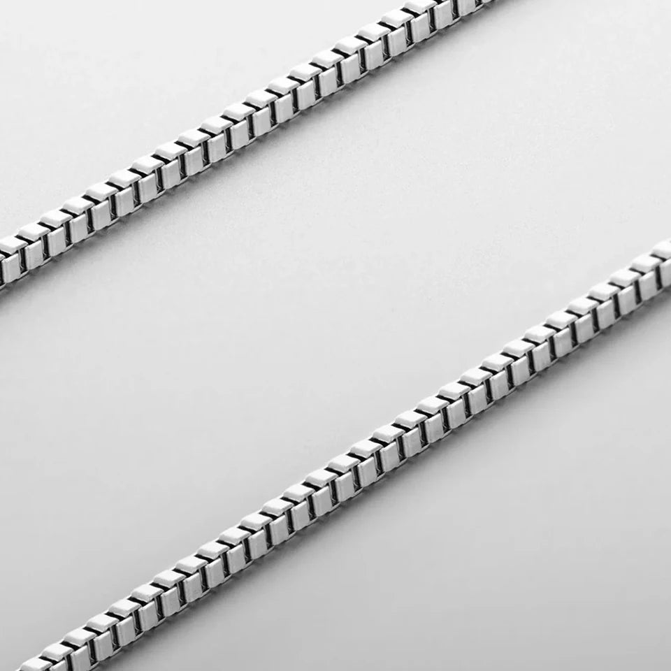 Carré Square Chain Necklace - Or Blanc