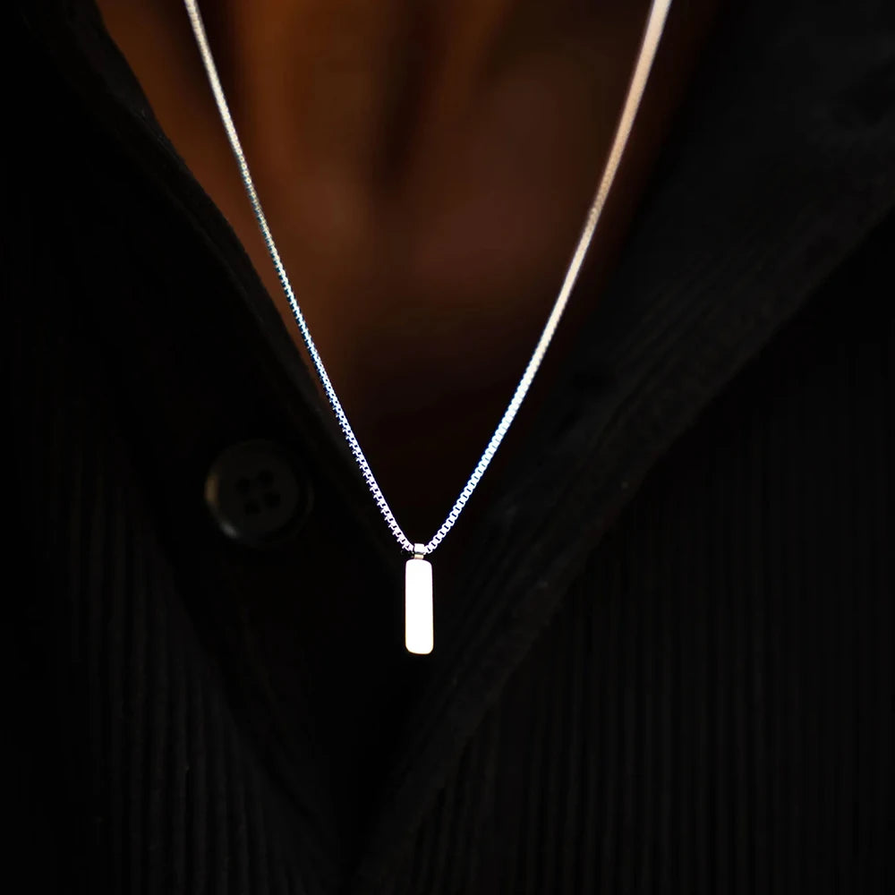 Carré Pendat Necklace - Or Blanc