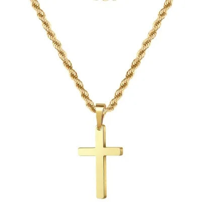 Corde Cross Necklace - Or