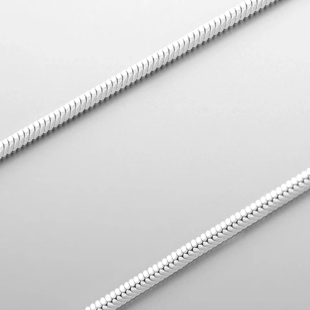 Serpent Square Chain Necklace - Or Blanc