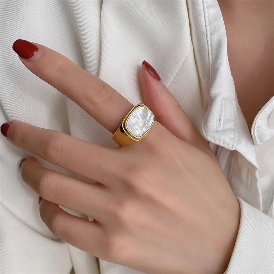 Shell Ring - Or Blanc
