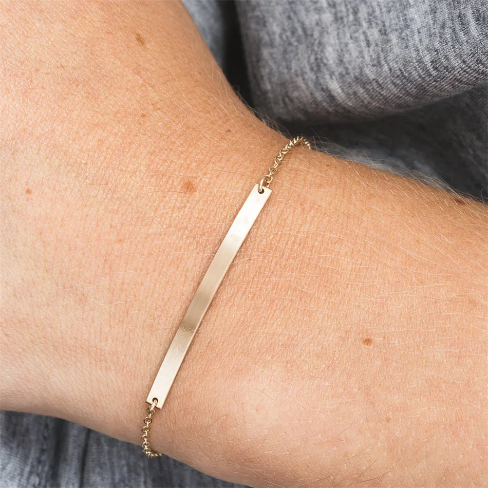 Bar Bracelet - Or Blanc