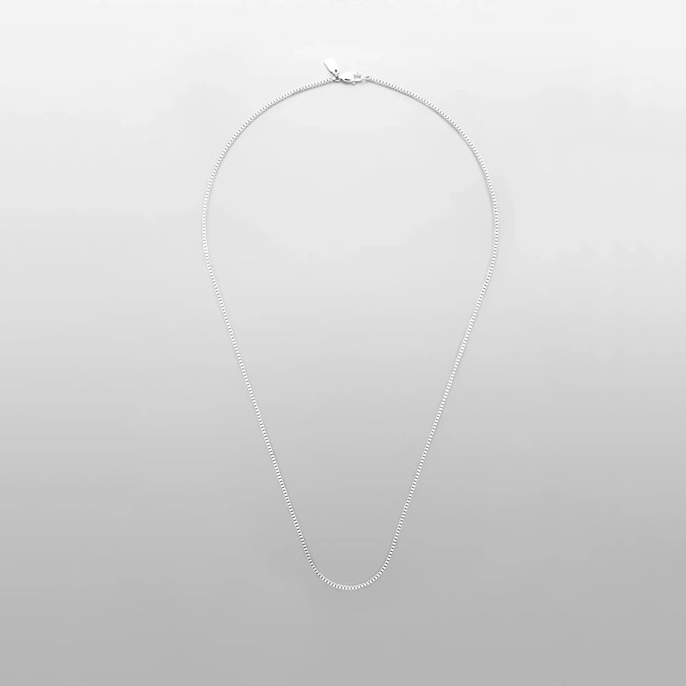 Carré Square Chain Necklace - Or Blanc