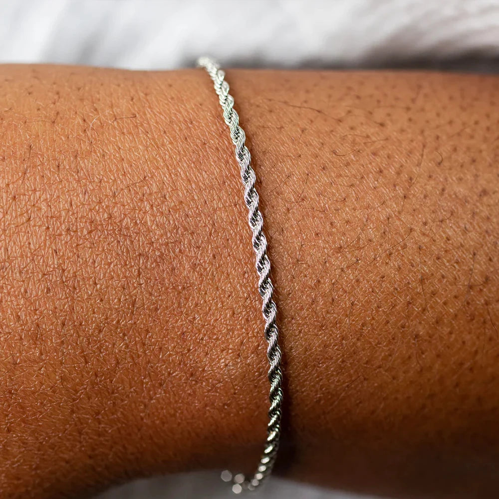 Corde Bracelet - Or Blanc