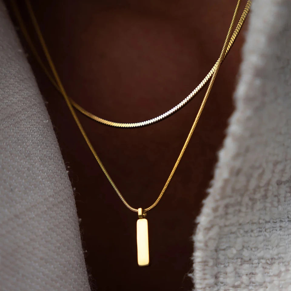 Serpent Pendant Necklace - Or