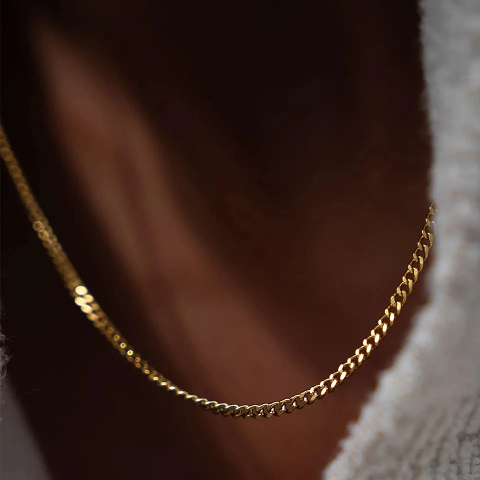 Classique Square Chain Necklace - Or