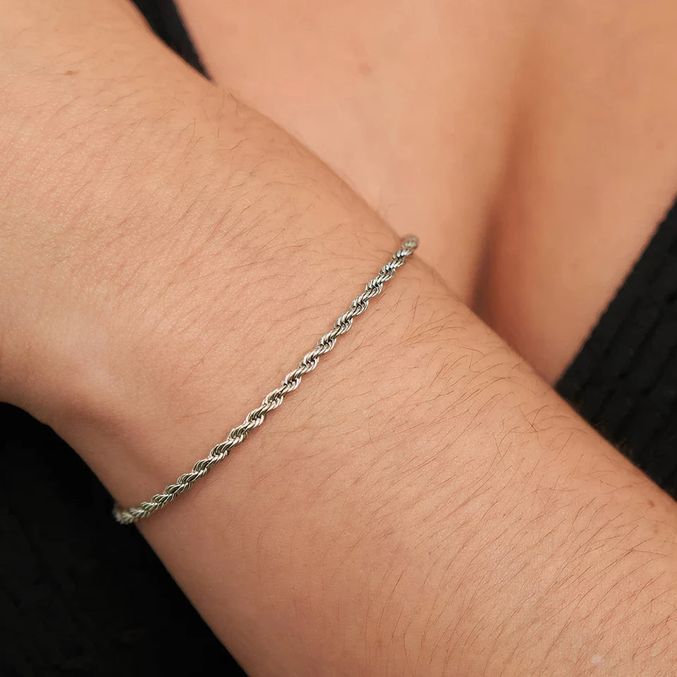 Corde Bracelet - Or Blanc