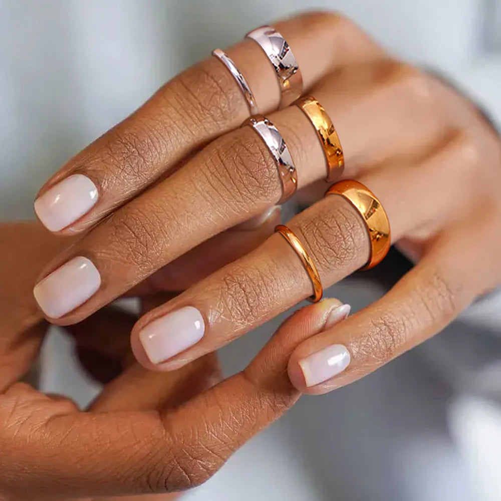 Classic Ring large - Or Blanc