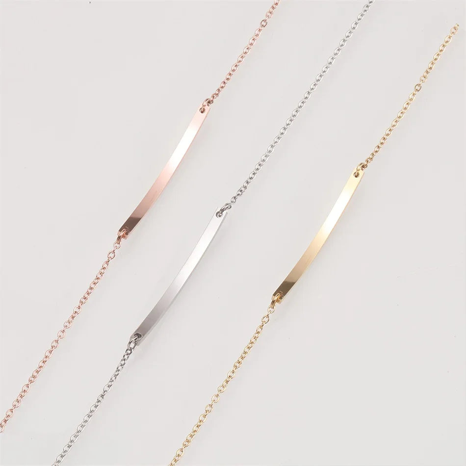 Bar Bracelet - Or Blanc
