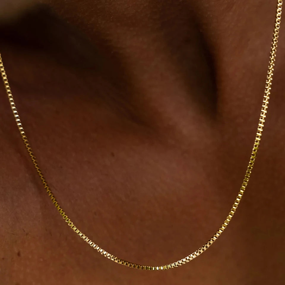 Carré Square Chain Necklace - Or
