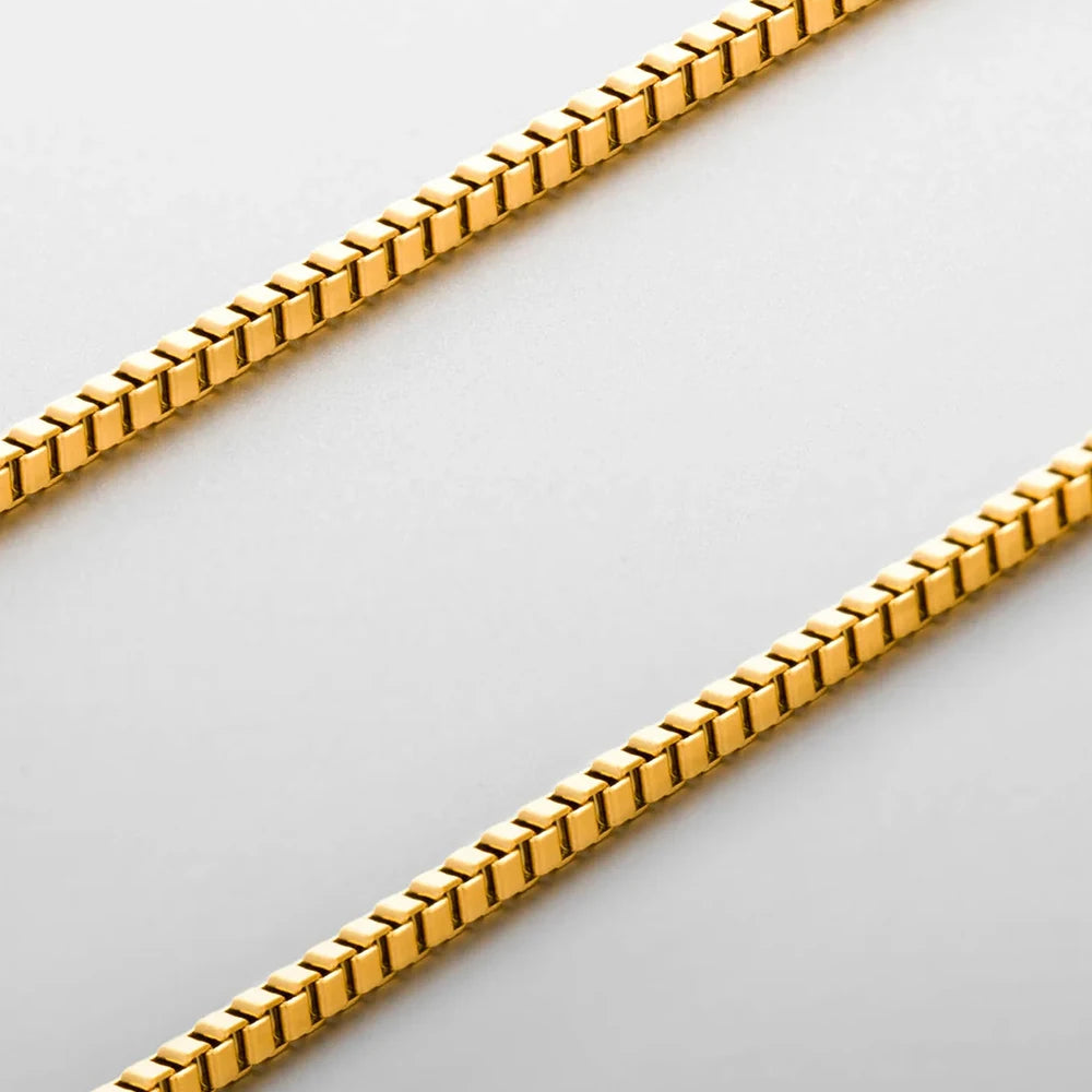 Carré Square Chain Necklace - Or