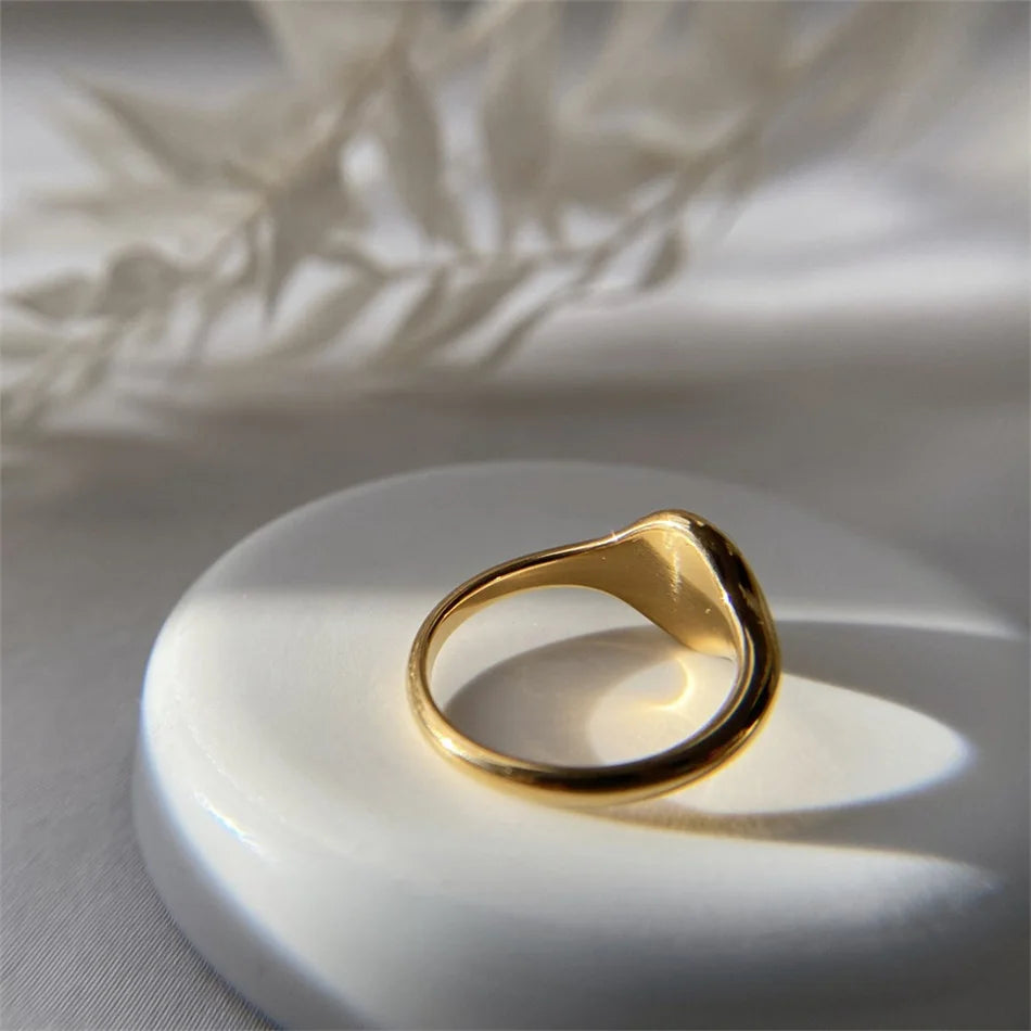 Waves Ring - Or Blanc