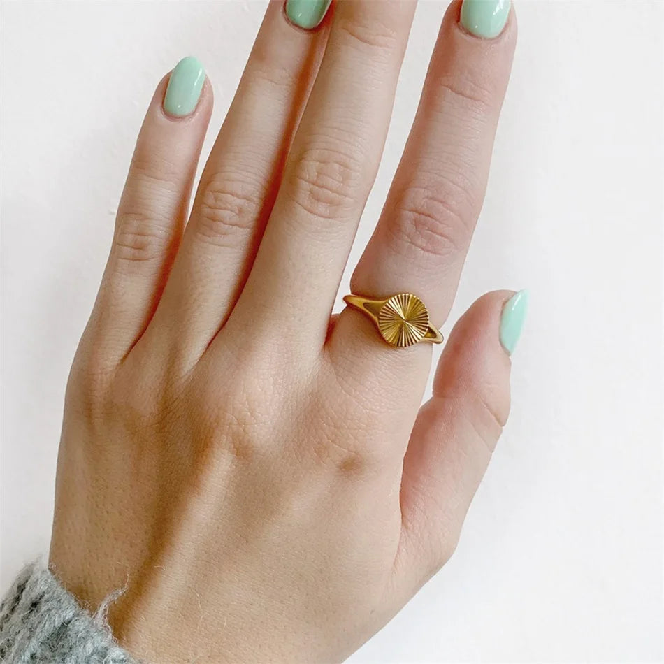 Waves Ring - Or Blanc