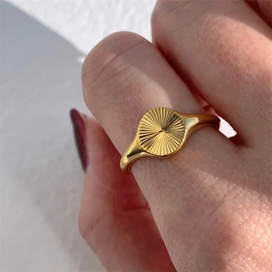 Waves Ring - Or Blanc