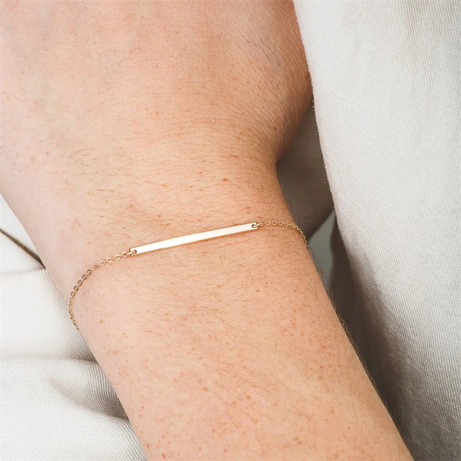 Bar Bracelet - Or Blanc