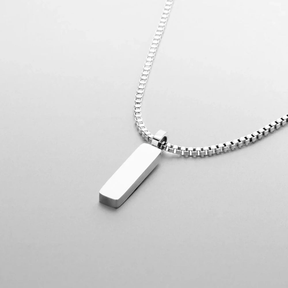 Carré Pendat Necklace - Or Blanc