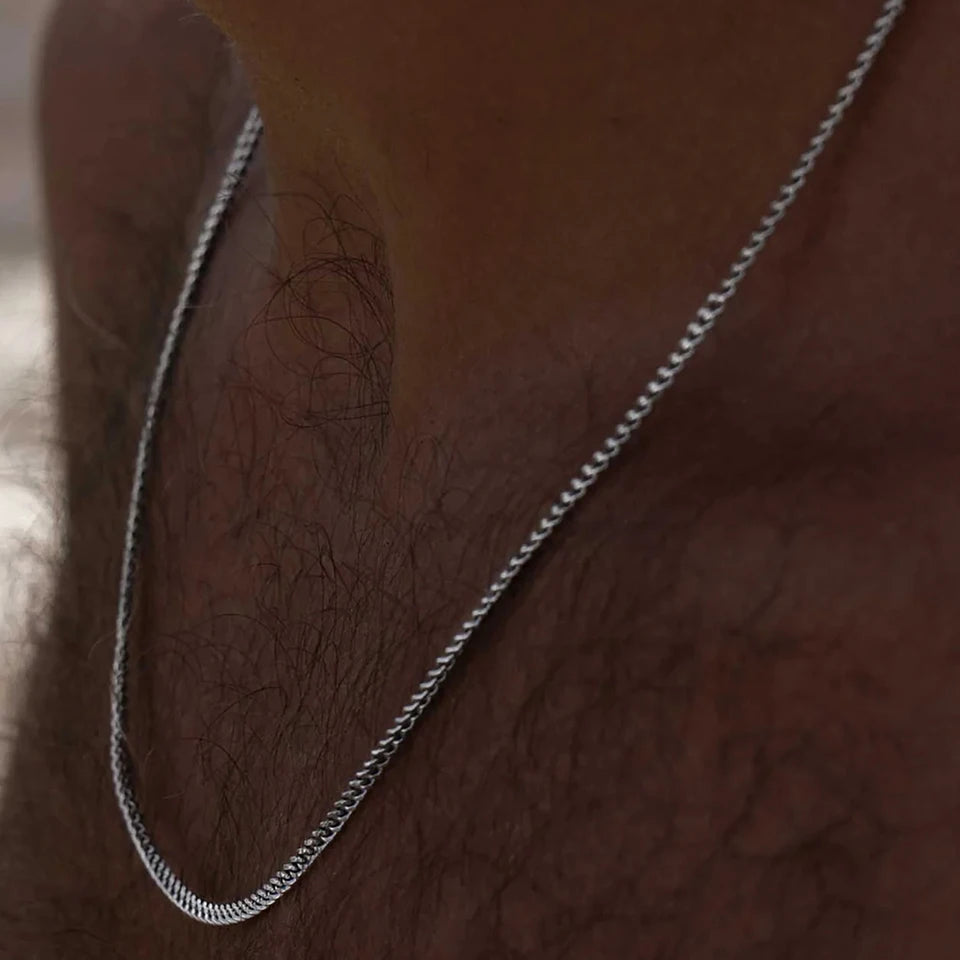 Classique Square Chain Necklace - Or Blanc